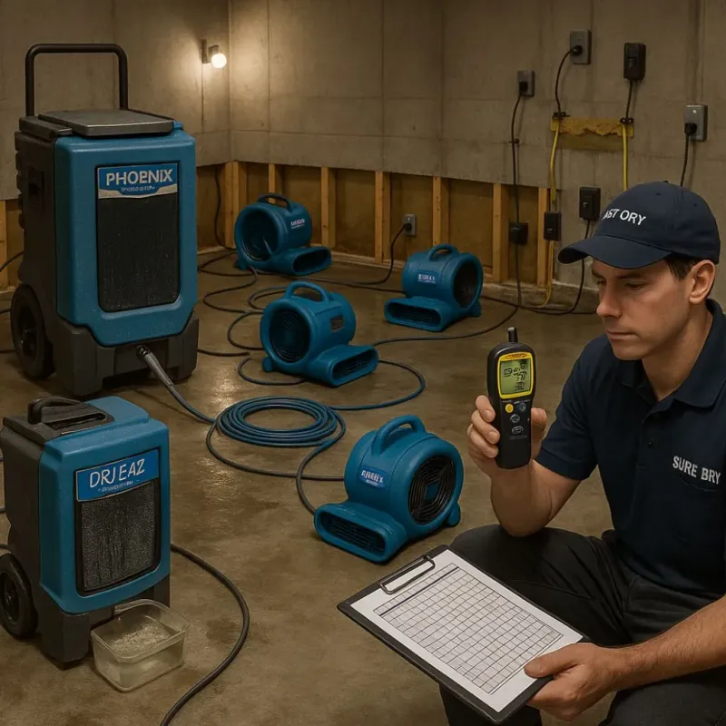 Structural Drying and Dehumidification process in Orleans, MA